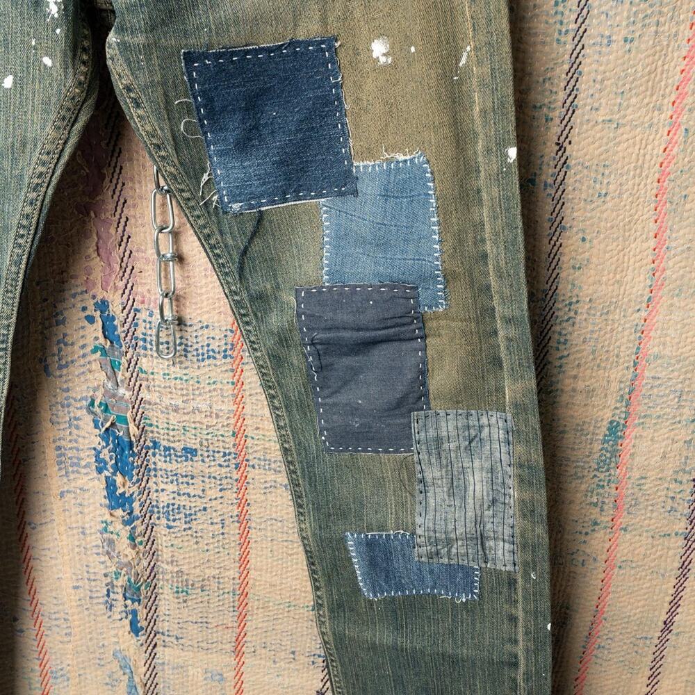 Custom levis 505 patchwork jeans - Picture 4 of 5